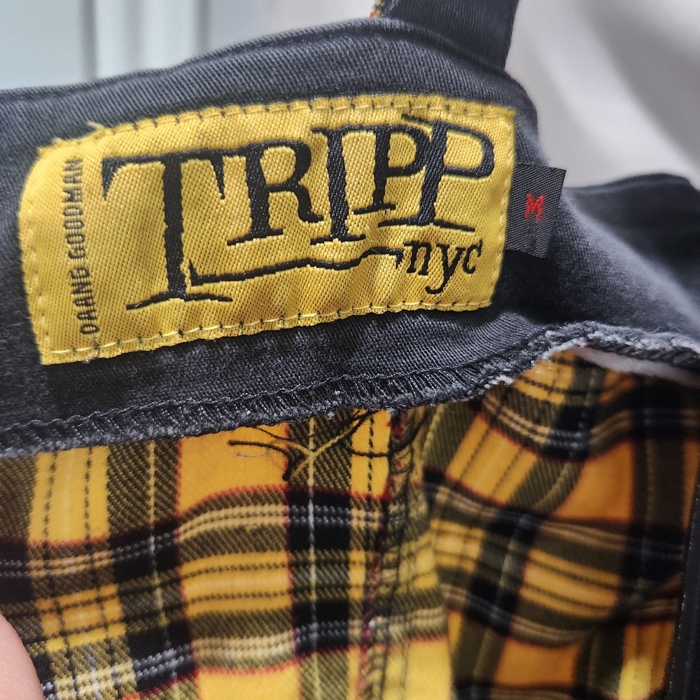 TRIPP NYC Vintage 90s Yellow Plaid Grunge Schoolgirl Dress - Picture 10 of 14